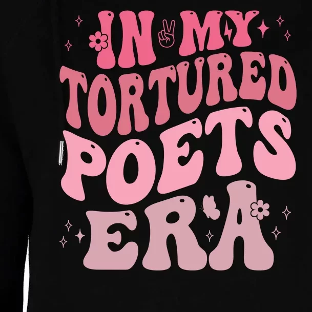 In My Tortured Poets Era Pink Groovy Womens Funnel Neck Pullover Hood