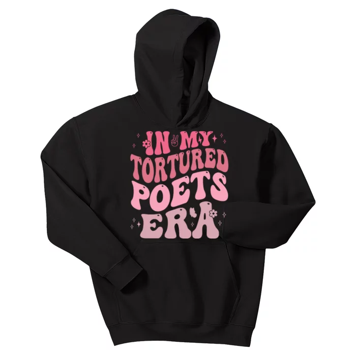 In My Tortured Poets Era Pink Groovy Kids Hoodie