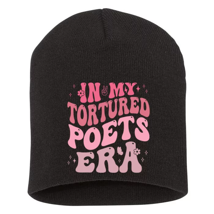 In My Tortured Poets Era Pink Groovy Short Acrylic Beanie