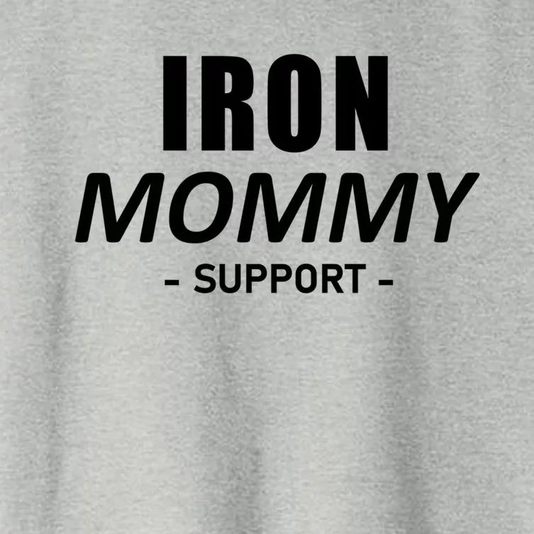 Iron Mommy Triathlon Mom Support Mother Great Gift Women's Crop Top Tee