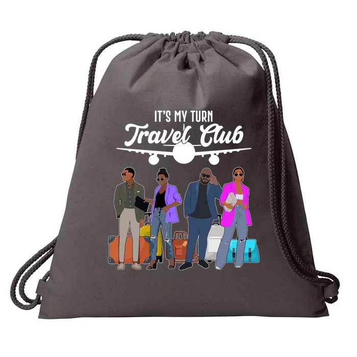 It's My Turn Travel Club Traveling Black African American Men And Women Drawstring Bag