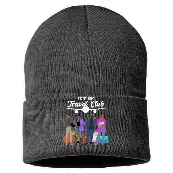 It's My Turn Travel Club Traveling Black African American Men And Women Sustainable Knit Beanie