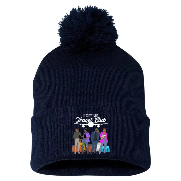 It's My Turn Travel Club Traveling Black African American Men And Women Pom Pom 12in Knit Beanie