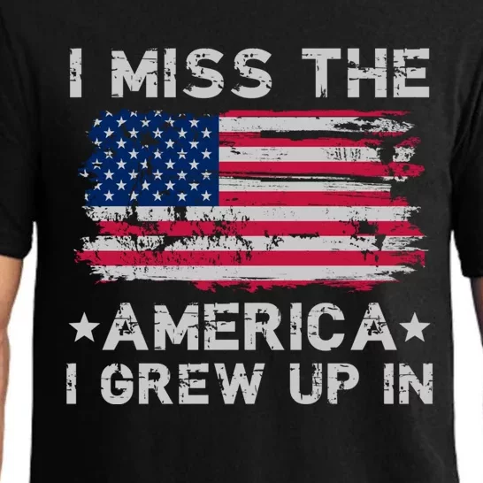 I Miss The America I Grew Up In Grunge Old Usa Flag Meaningful Gift Pajama Set