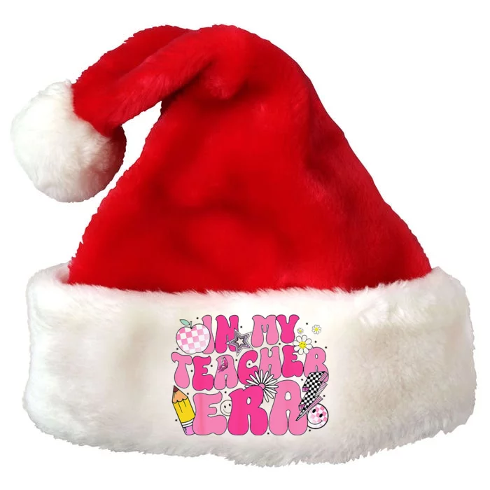 In My Teacher Era Last Day Of School Back To School Retro Premium Christmas Santa Hat