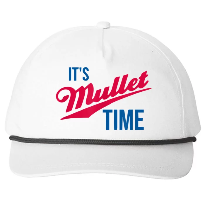 It’s Mullet Time, Funny Redneck Mullet Snapback Five-Panel Rope Hat