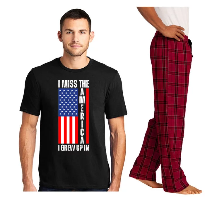 I Miss The America I Grew Up In Upside Down American Flag Gift Pajama Set