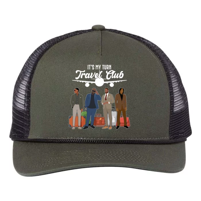 It's My Turn Travel Club Traveling Black African American Men Retro Rope Trucker Hat Cap