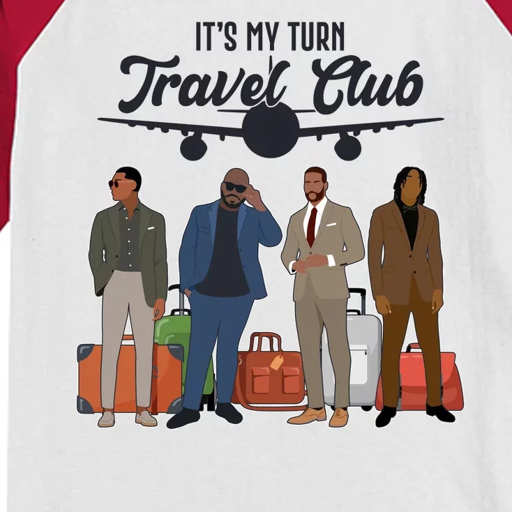 It's My Turn Travel Club Traveling Black African American Men Kids Colorblock Raglan Jersey