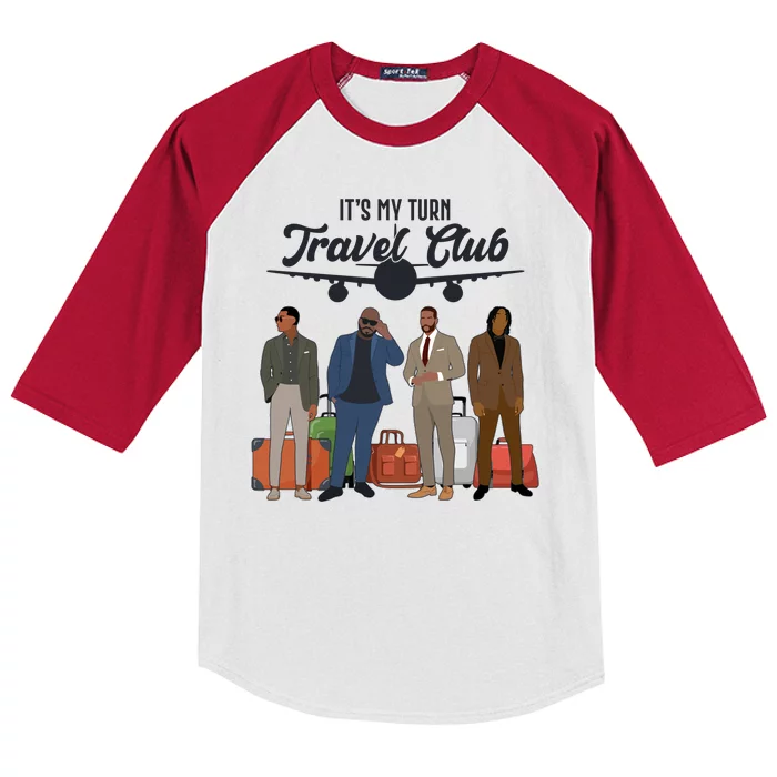 It's My Turn Travel Club Traveling Black African American Men Kids Colorblock Raglan Jersey