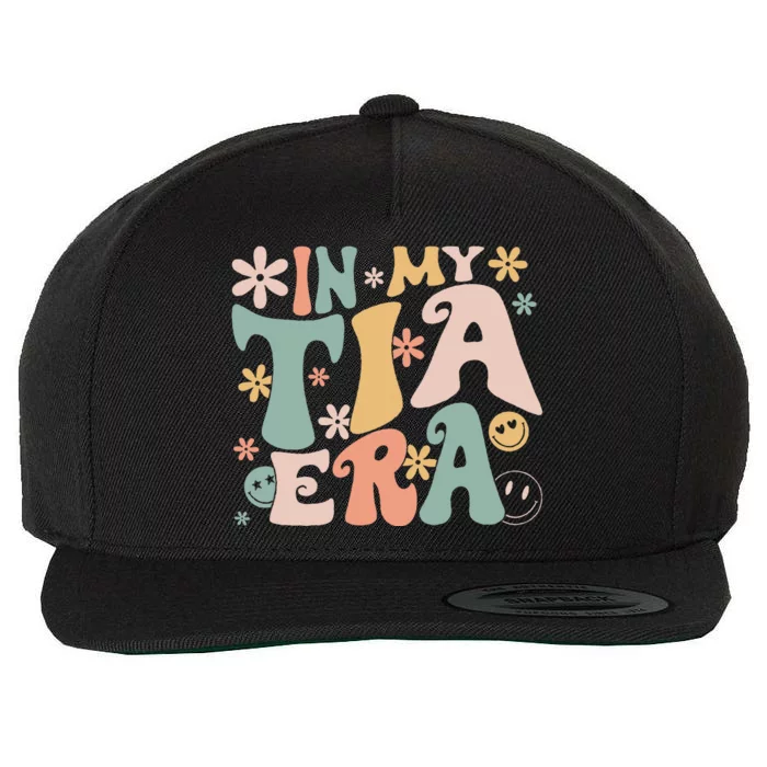 In My Tia Era Retro Groovy Funny Cool Aunt Auntie Club Wool Snapback Cap