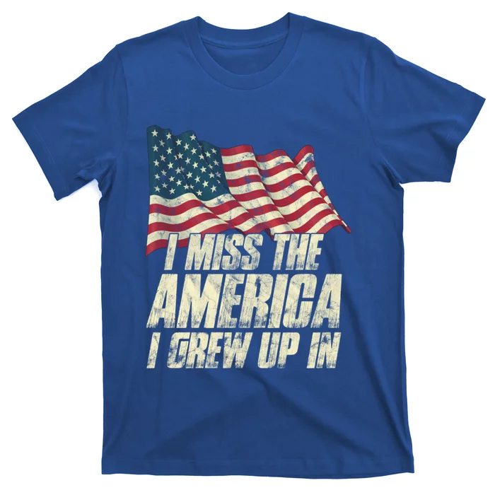 I Miss The America I Grew Up In Flag Stars Gift T-Shirt