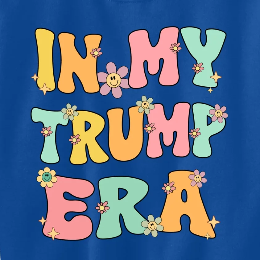 In My Trump Era Retro Groovy Trump 2024 Election Gift Kids Sweatshirt