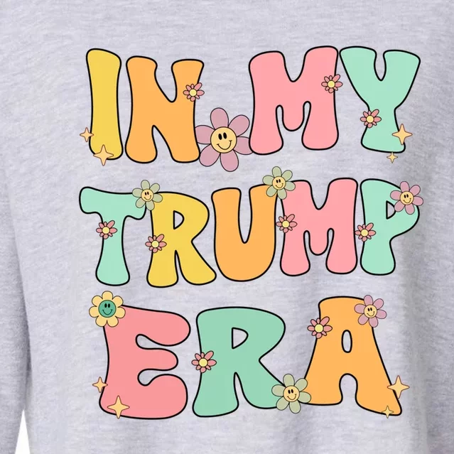 In My Trump Era Retro Groovy Trump 2024 Election Gift Cropped Pullover Crew