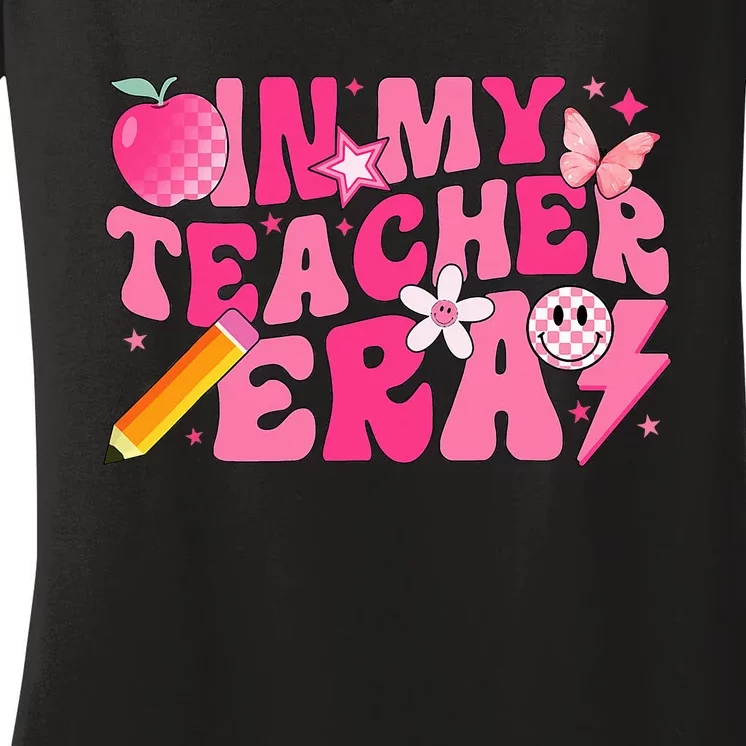 In My Teacher Era Back To School Retro Back To School Retro Women's V-Neck T-Shirt