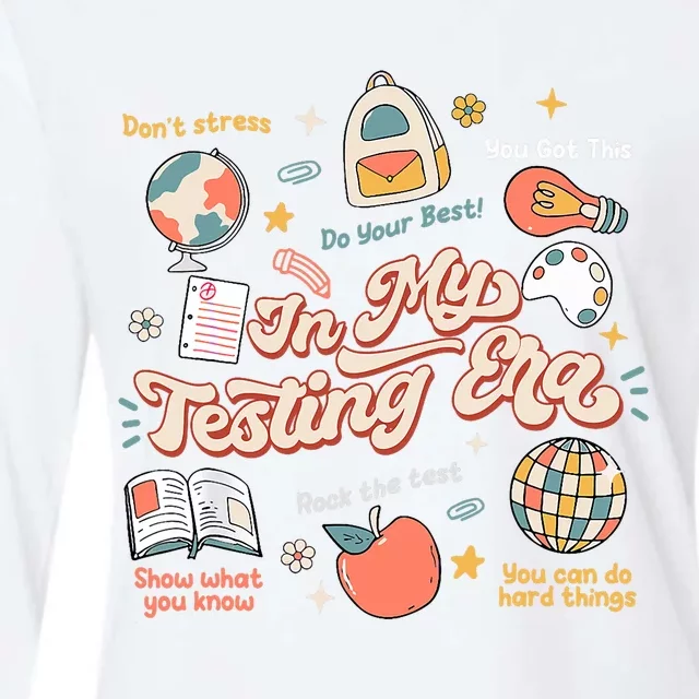 In My Testing Era Teachers Student Rock The Test Testing Day Womens Cotton Relaxed Long Sleeve T-Shirt