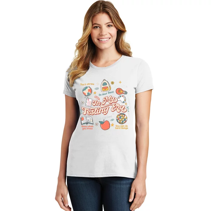 In My Testing Era Teachers Student Rock The Test Testing Day Women's T-Shirt