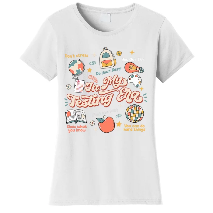 In My Testing Era Teachers Student Rock The Test Testing Day Women's T-Shirt