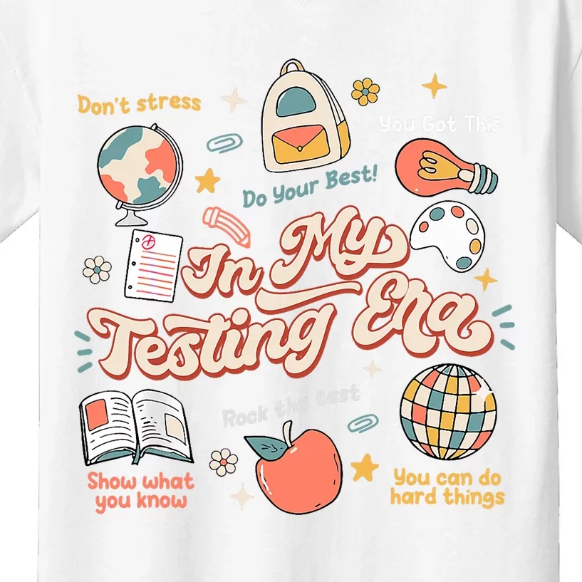 In My Testing Era Teachers Student Rock The Test Testing Day Kids T-Shirt