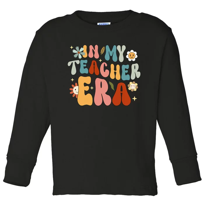 In My Teacher Era First Day Of School Back To School Retro Toddler Long Sleeve Shirt