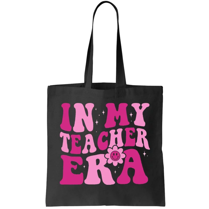 In My Teacher Era Groovy Pink Teacher Tote Bag