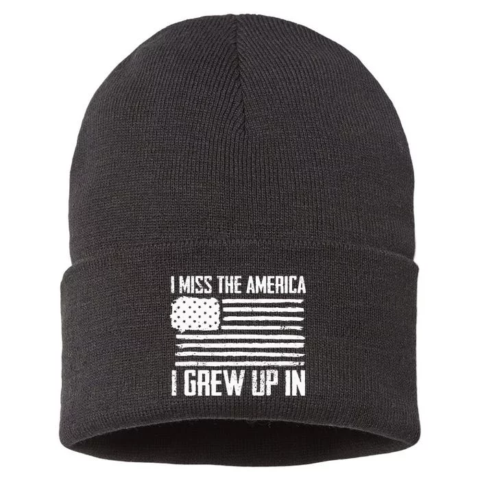 i miss the america i grew up in Sustainable Knit Beanie