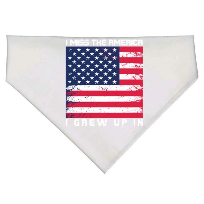 I Miss The America I Grew Up In Grunge Gift USA-Made Doggie Bandana