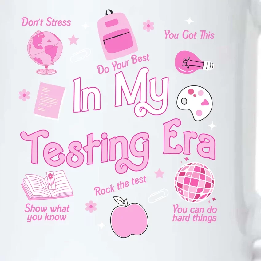 In My Testing Era Teachers Student Rock Testing Day Black Color Changing Mug