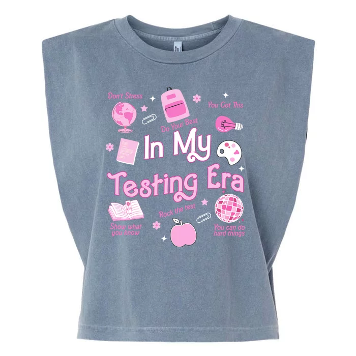 In My Testing Era Teachers Student Rock Testing Day Garment-Dyed Women's Muscle Tee