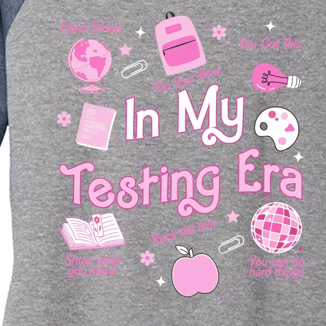 In My Testing Era Teachers Student Rock Testing Day Women's Tri-Blend 3/4-Sleeve Raglan Shirt