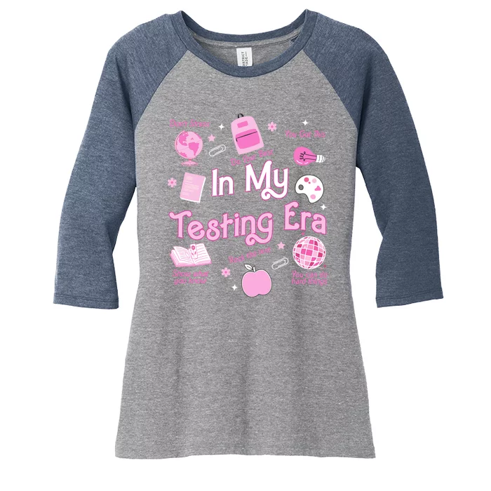 In My Testing Era Teachers Student Rock Testing Day Women's Tri-Blend 3/4-Sleeve Raglan Shirt