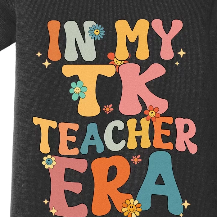 In My TK Teacher Era Retro Groovy Back To School TK Teacher Baby Bodysuit