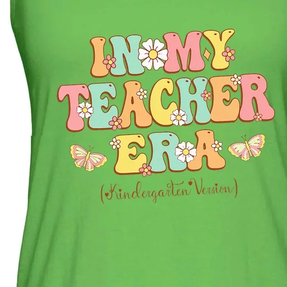 In My Teacher Era Kindergarten Version Retro Back To School Ladies Essential Flowy Tank