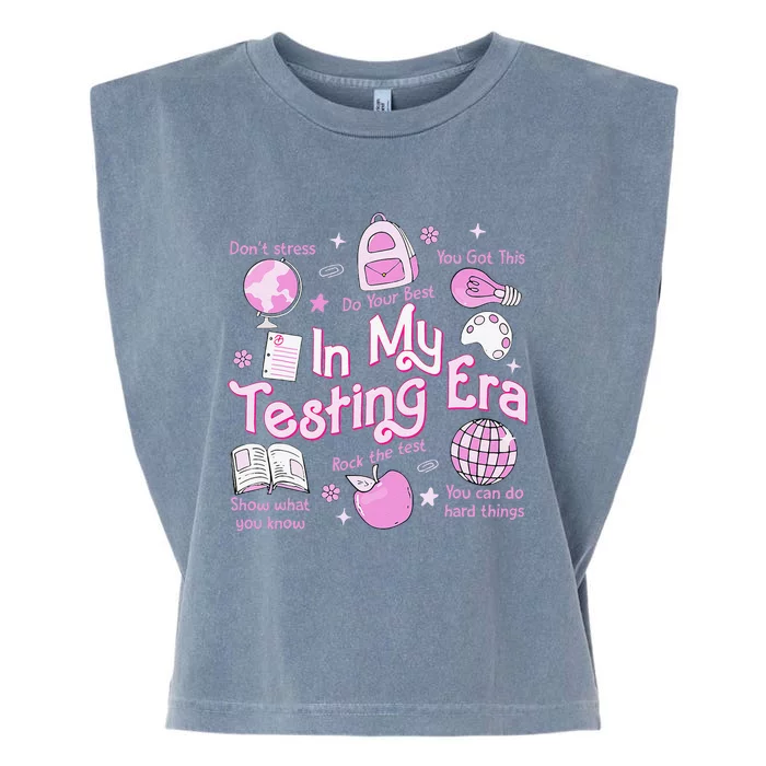 In My Testing Era Teachers Student Rock The Test Testing Day Garment-Dyed Women's Muscle Tee