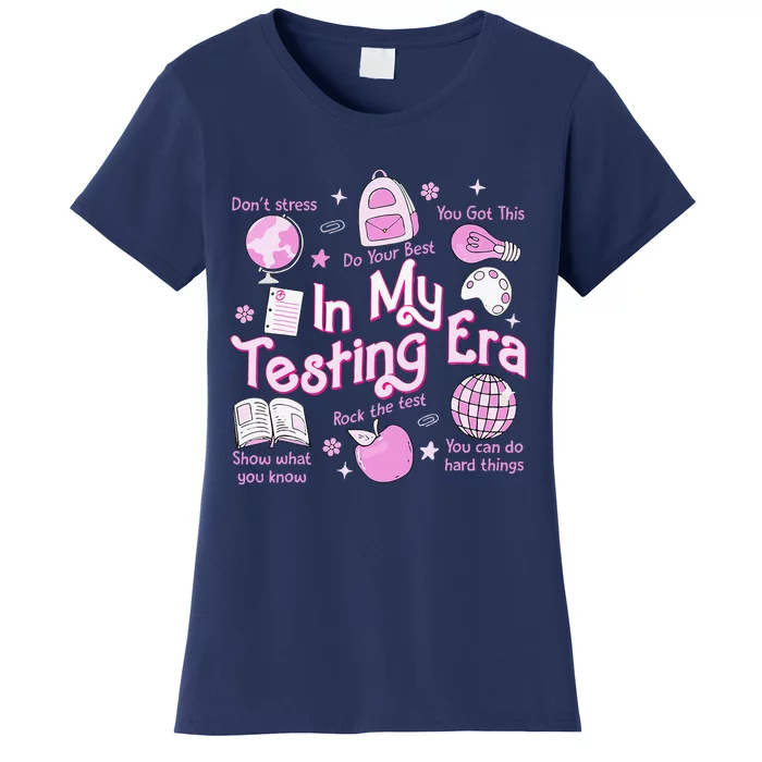 In My Testing Era Teachers Student Rock The Test Testing Day Women's T-Shirt