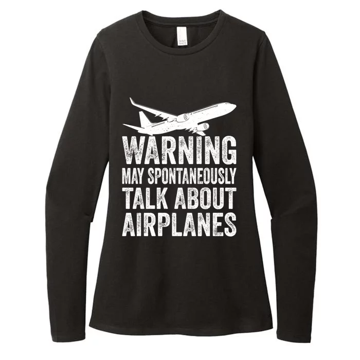 I May Talk About Airplanes Funny Pilot Aviation Airplane Gift Womens CVC Long Sleeve Shirt