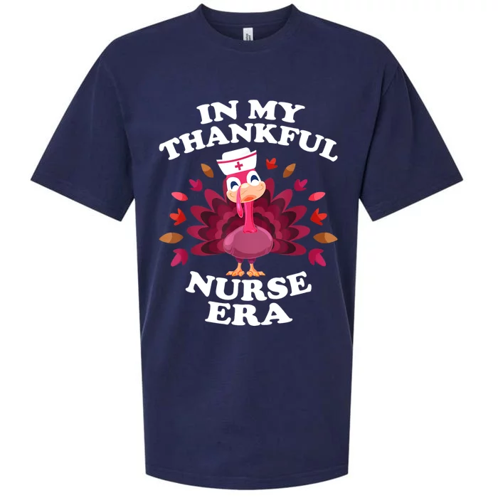 In My Thankful Nurse Era Retro Autumn Thanksgiving Nurse Sueded Cloud Jersey T-Shirt