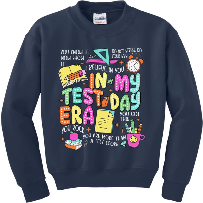 In My Test Day Era Teacher Testing Day Kids Sweatshirt