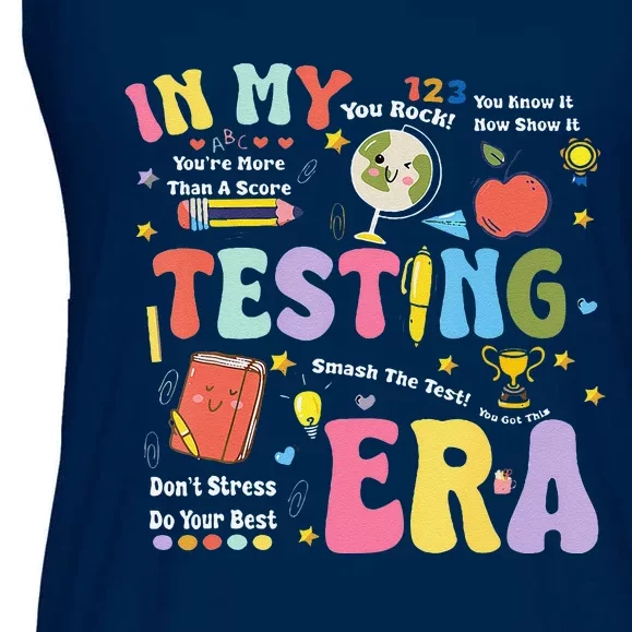 In My Testing Era Motivational Testing Day Funny Teacher Ladies Essential Flowy Tank