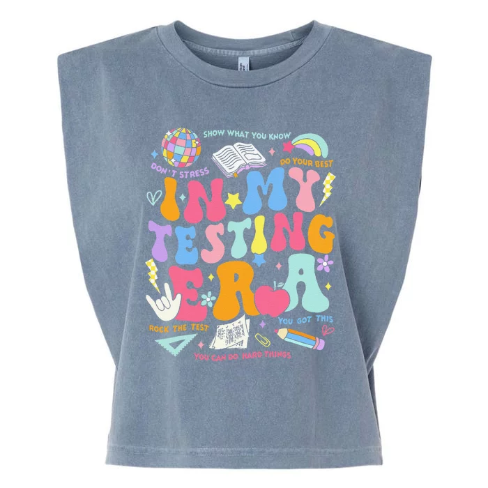 In My Testing Era Teachers Student Rock The Test Testing Day Garment-Dyed Women's Muscle Tee