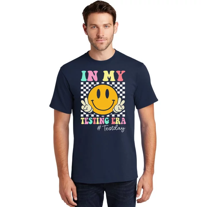 In My Testing Era Retro Smile Teacher Testing Test Day Tall T-Shirt