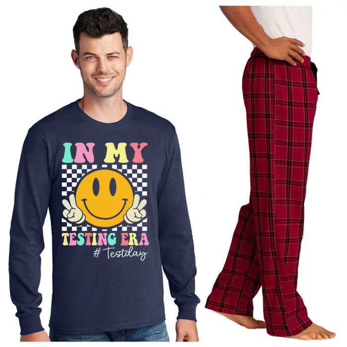 In My Testing Era Retro Smile Teacher Testing Test Day Long Sleeve Pajama Set