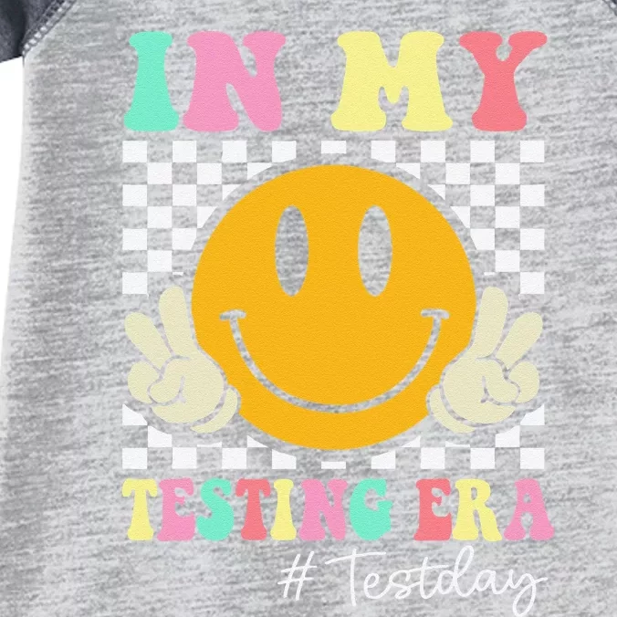 In My Testing Era Retro Smile Teacher Testing Test Day Infant Baby Jersey Bodysuit