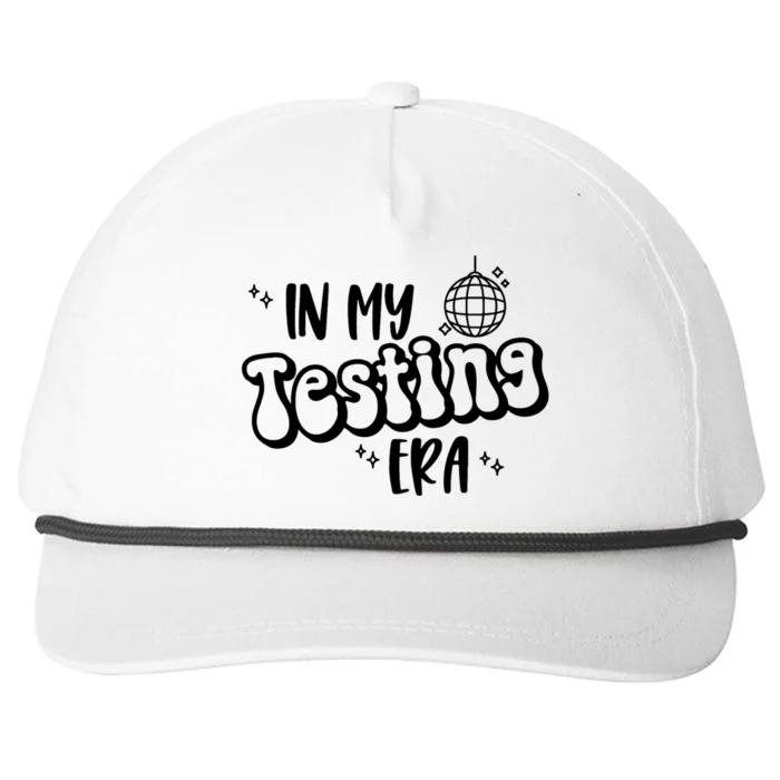 In My Testing Era Funny State Testing Day Teacher Test Day Snapback Five-Panel Rope Hat