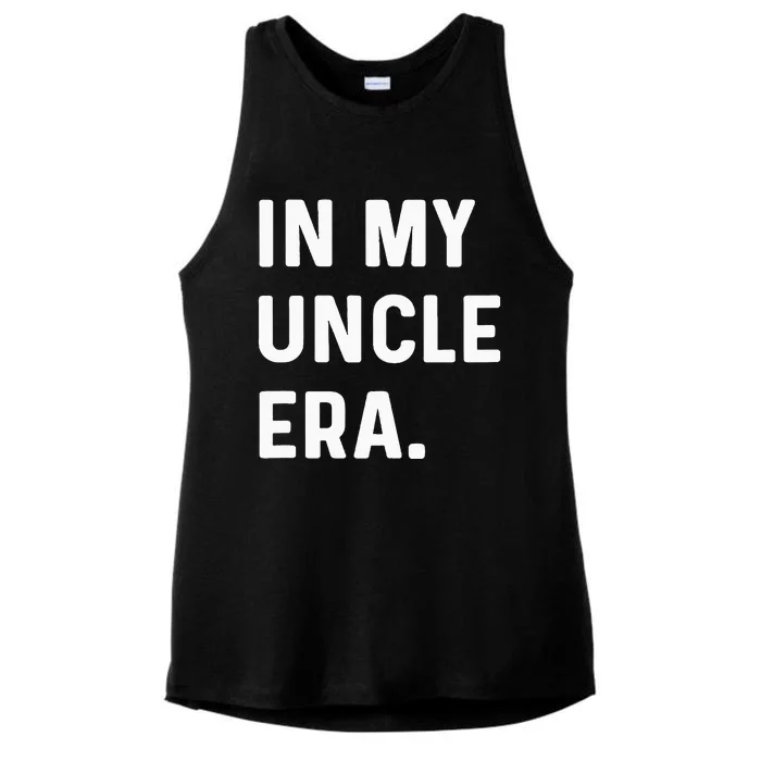 In My Uncle Era New Uncle Announcement Ladies Tri-Blend Wicking Tank