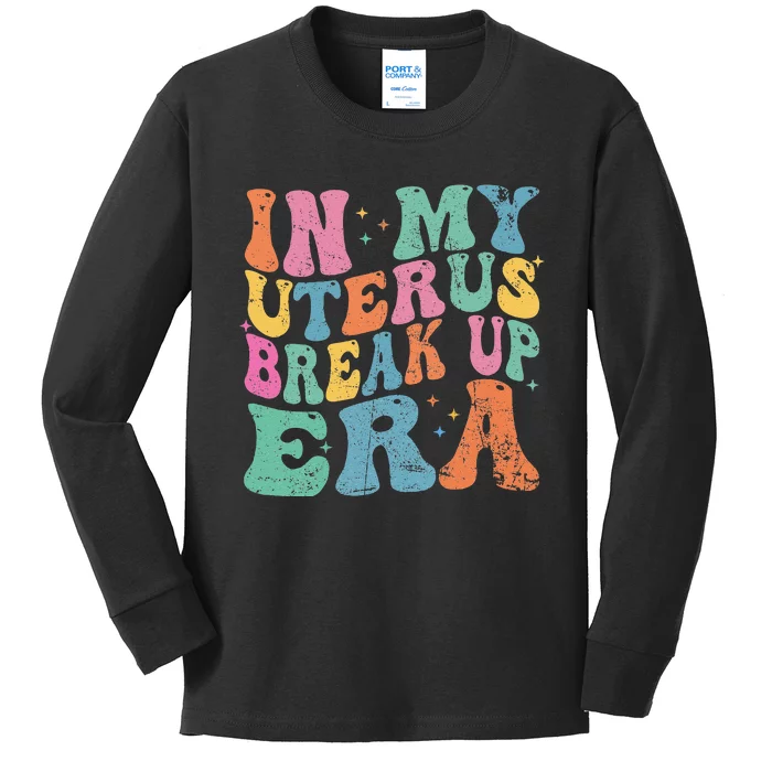 In My Uterus Break Up Era Groovy Hysterectomy Recovery Kids Long Sleeve Shirt