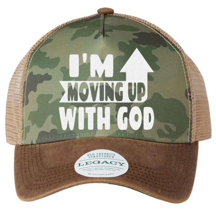 I'm Moving Up With God Inspirational Christian Saying Legacy Tie Dye Trucker Hat