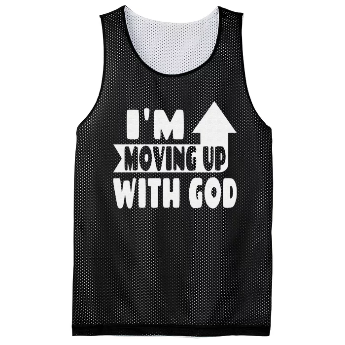 I'm Moving Up With God Inspirational Christian Saying Mesh Reversible Basketball Jersey Tank