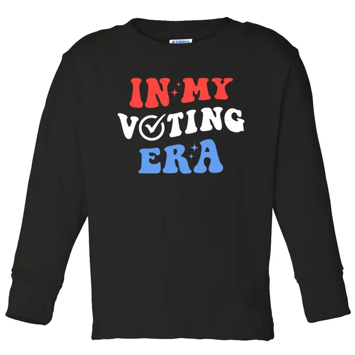 In My Voting Era Usa Flag 2024 Election Toddler Long Sleeve Shirt