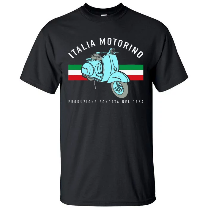 Italia Motorino Vintage Italian Scooter Italian Flag Tall T-Shirt